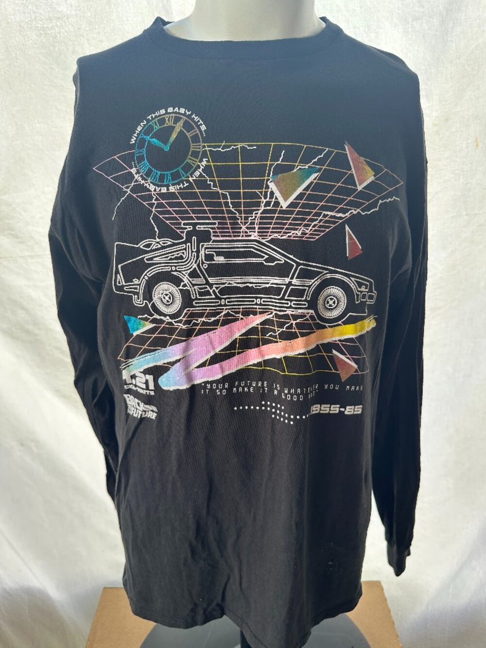 Back to the Future Delorean Marty McFly Men's Black T Shirt Large Universal City